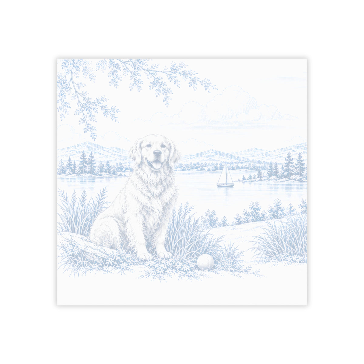 Golden Retriever Toile - Post-it® Note Pad