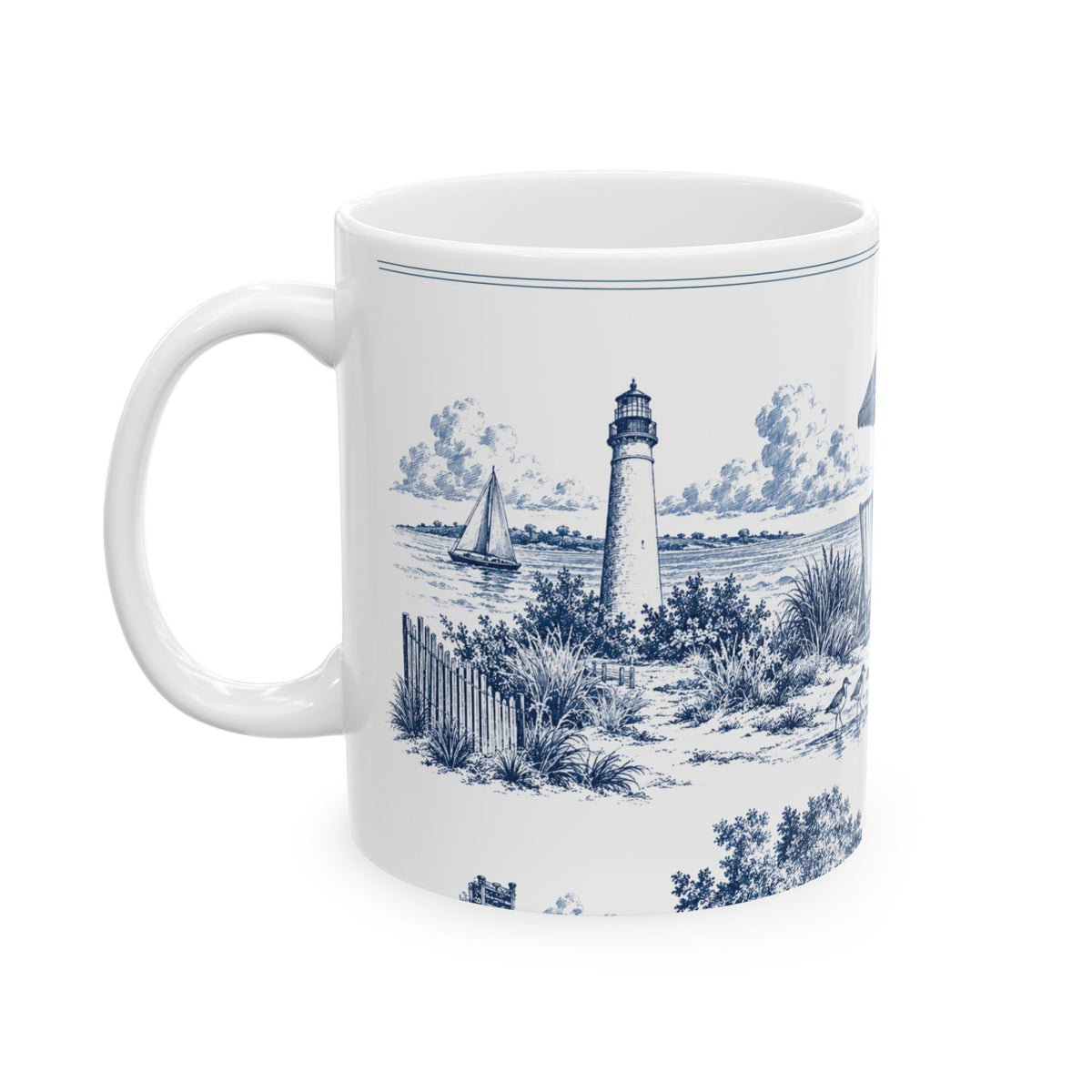 Cape May Toile - Ceramic Mug