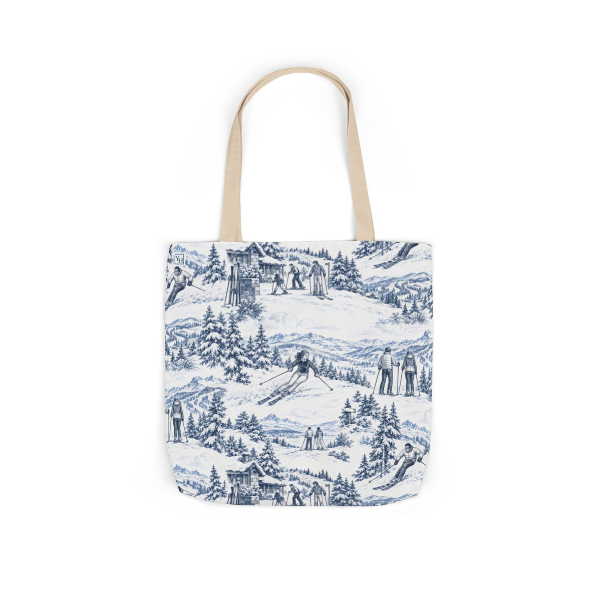 Skiing Toile - Canvas Tote Bag