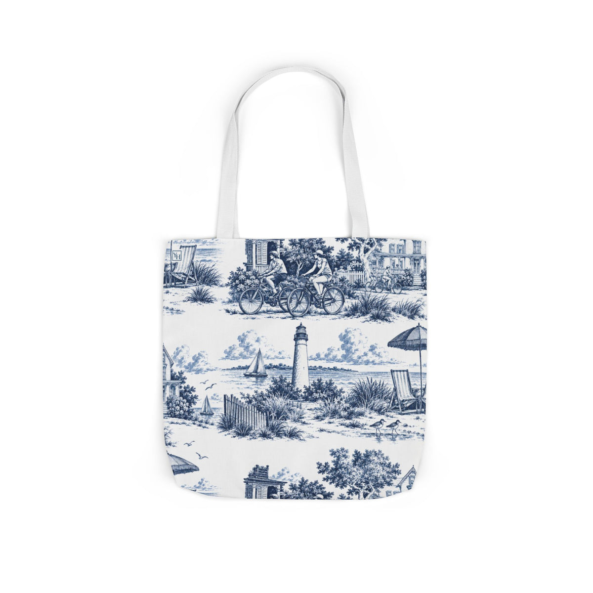 Cape May Toile - Canvas Tote Bag