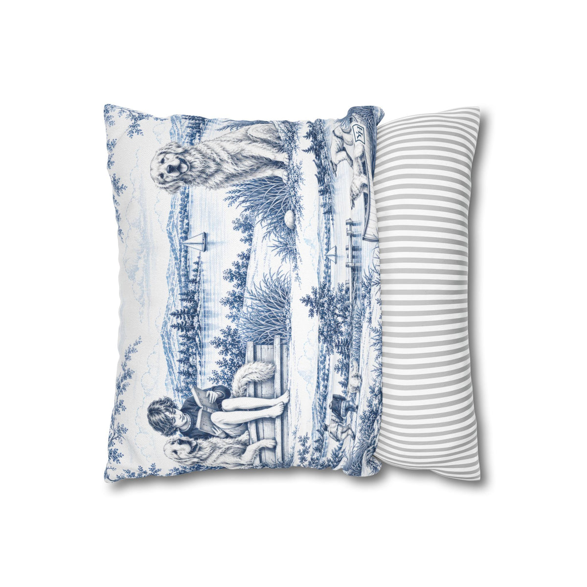 Golden Retriever Toile (Jumbo) - Square Pillowcase
