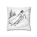 Skiing Toile (Jumbo) - Square Pillowcase