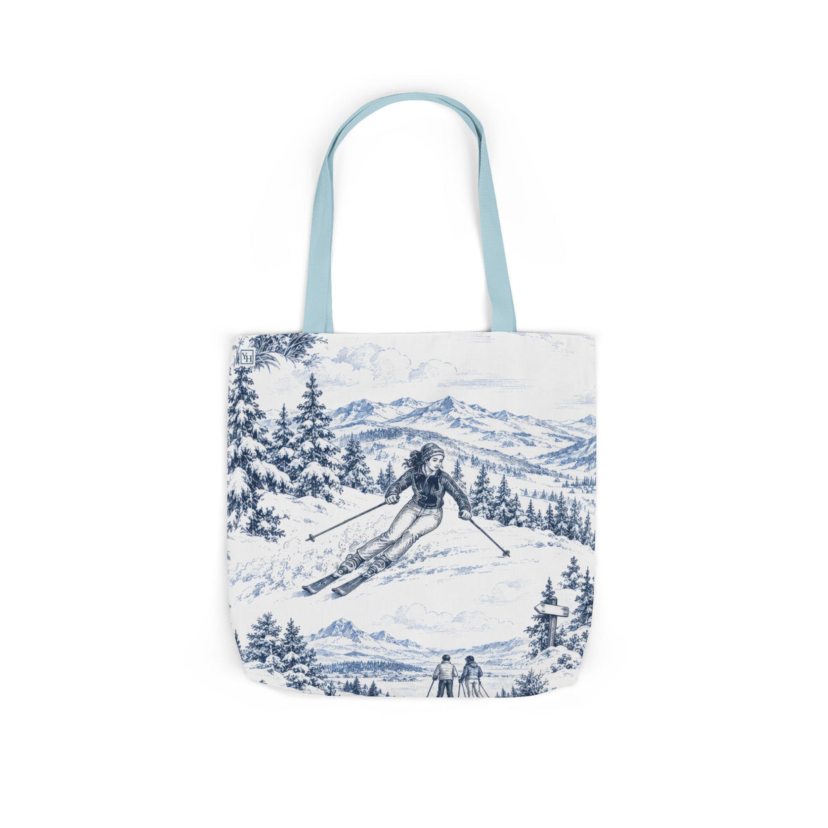 Skiing Toile - Canvas Tote Bag