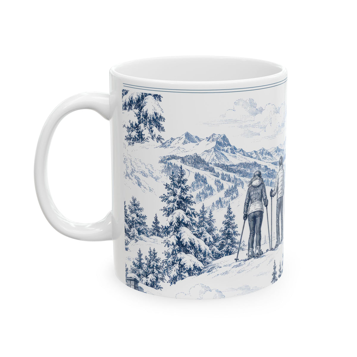 Skiing Toile - Ceramic Mug