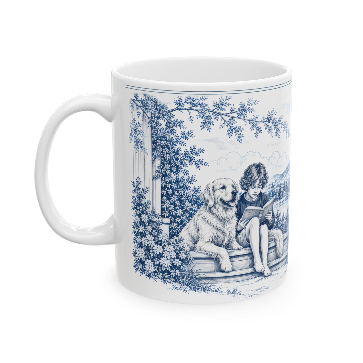Golden Retriever Toile - Ceramic Mug