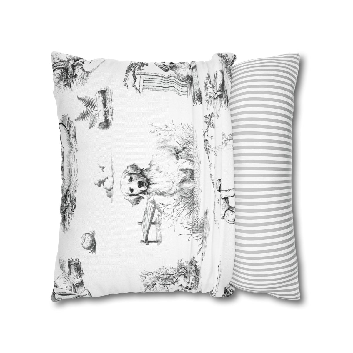 Golden Retriever Toile (Jumbo) - Square Pillowcase