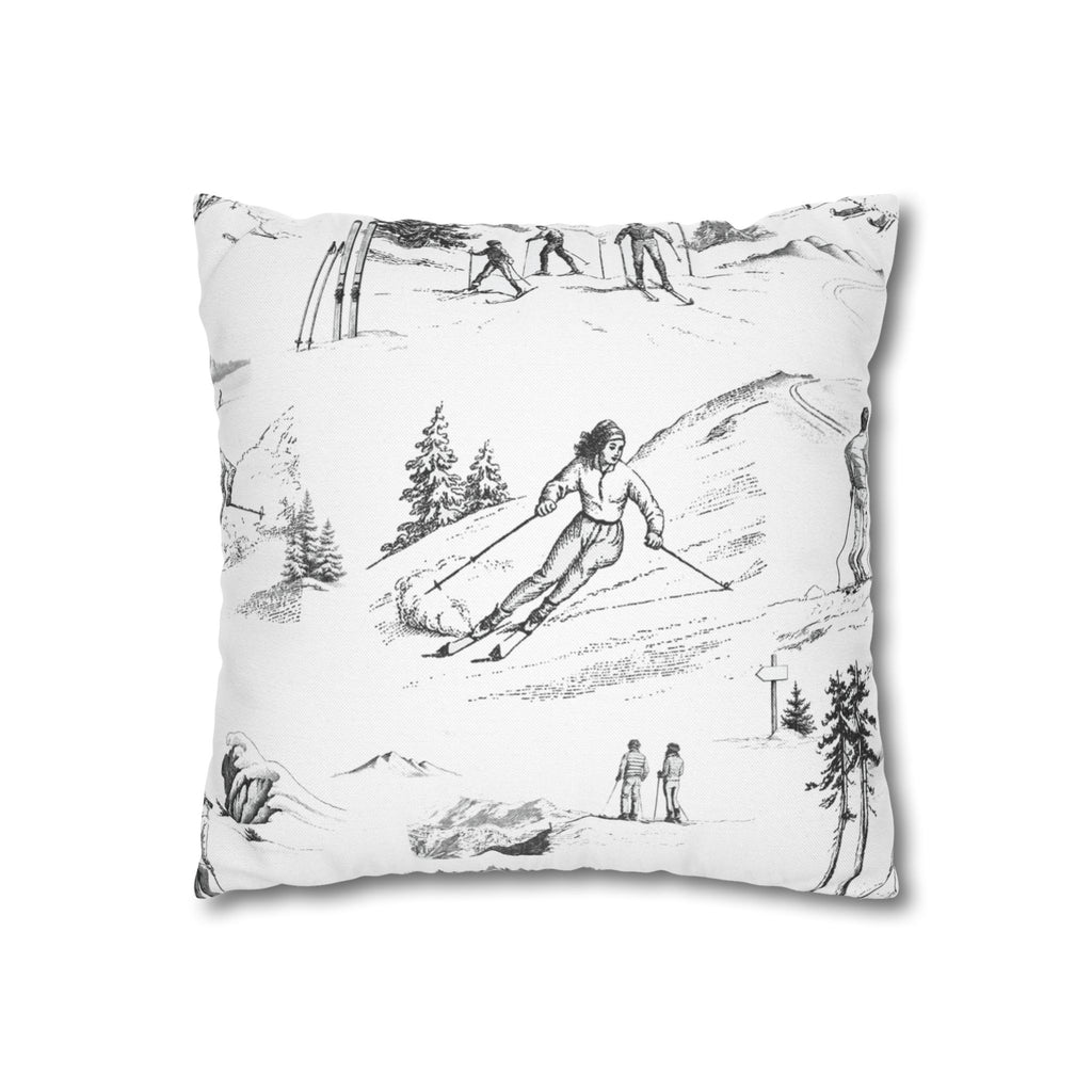 Skiing Toile - Square Pillowcase