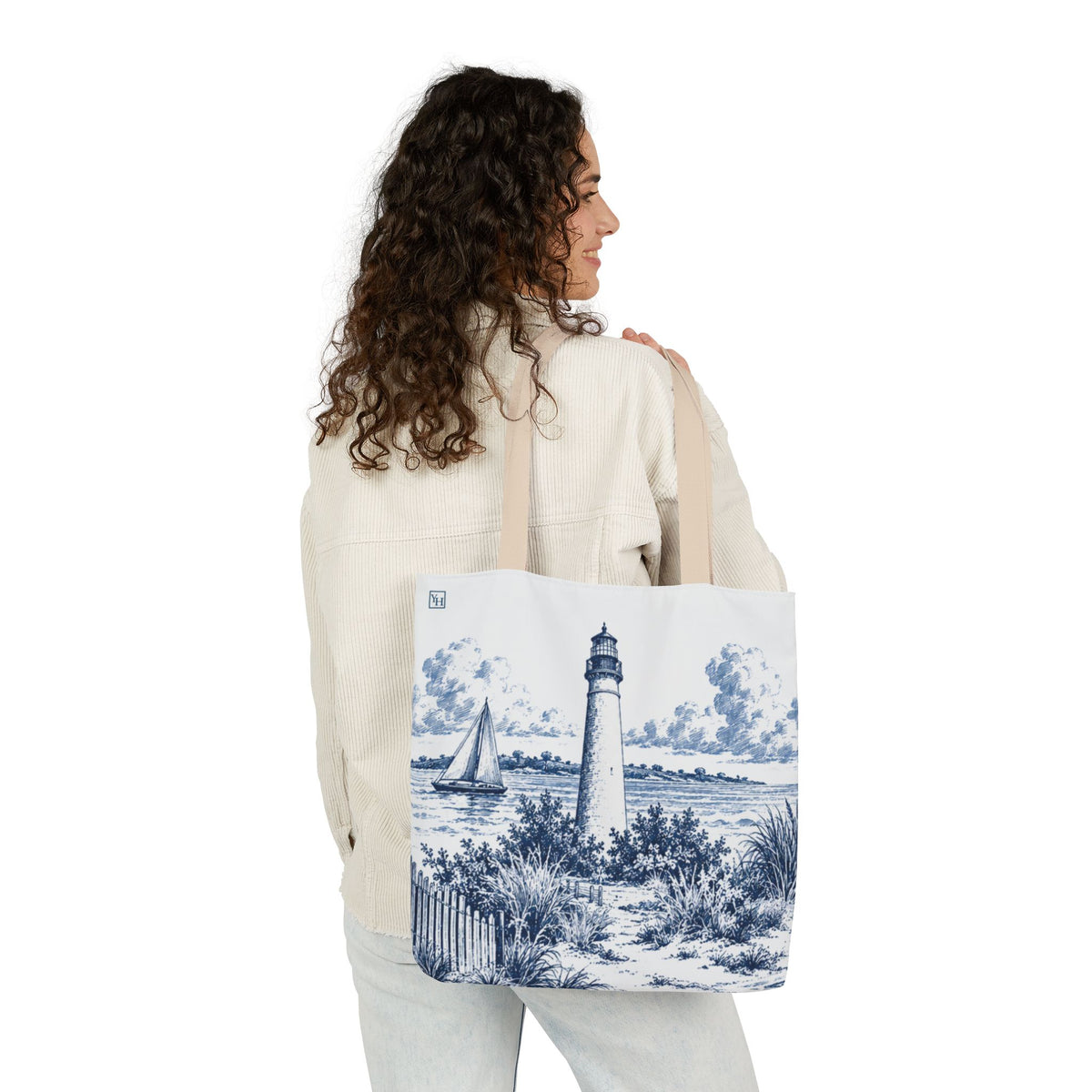 Cape May Toile - Canvas Tote Bag