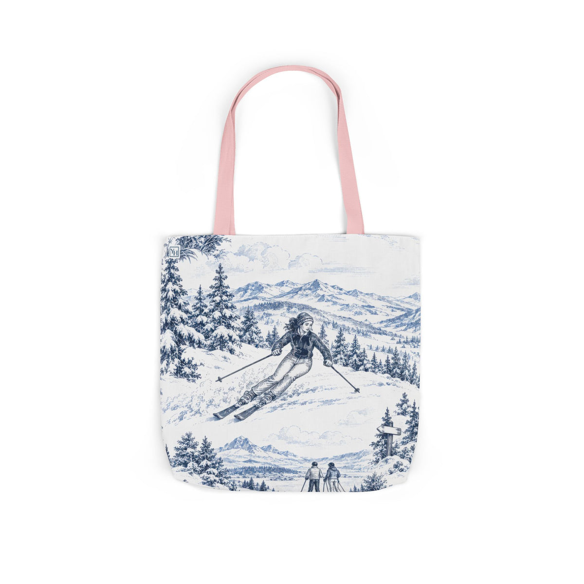 Skiing Toile - Canvas Tote Bag