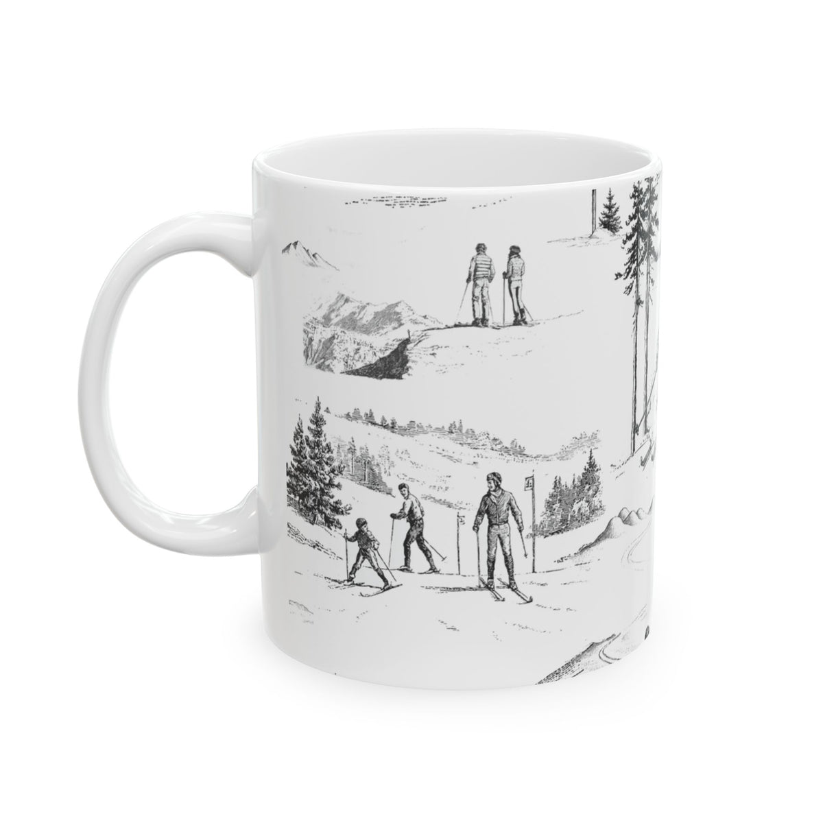 Skiing Toile - Ceramic Mug