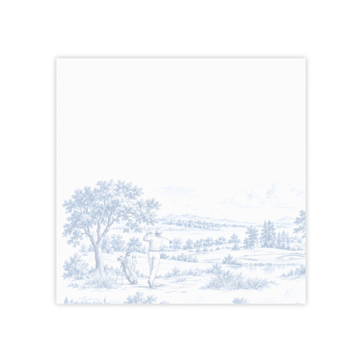 Golf Toile Post-it® Note Pad — Vintage Golf Course Sticky Notes