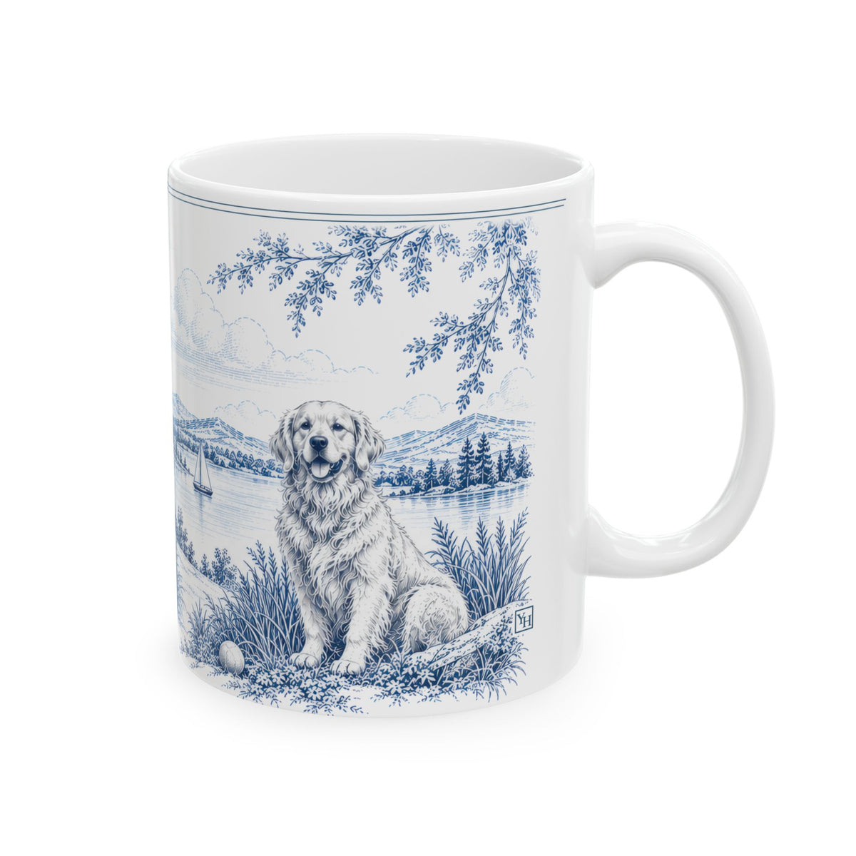 Golden Retriever Toile - Ceramic Mug