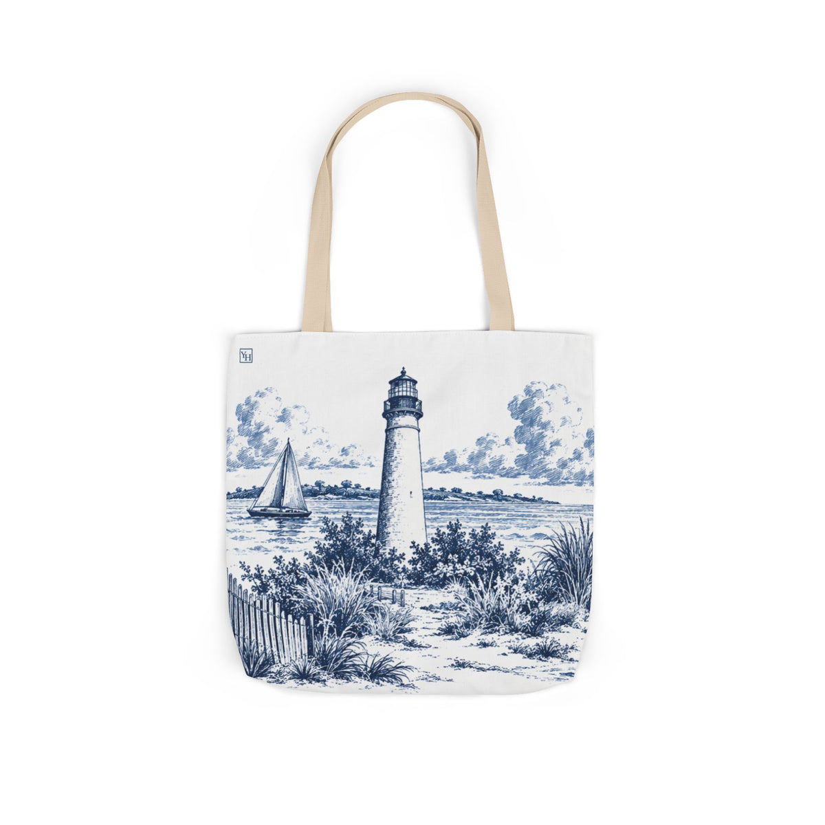 Cape May Toile - Canvas Tote Bag