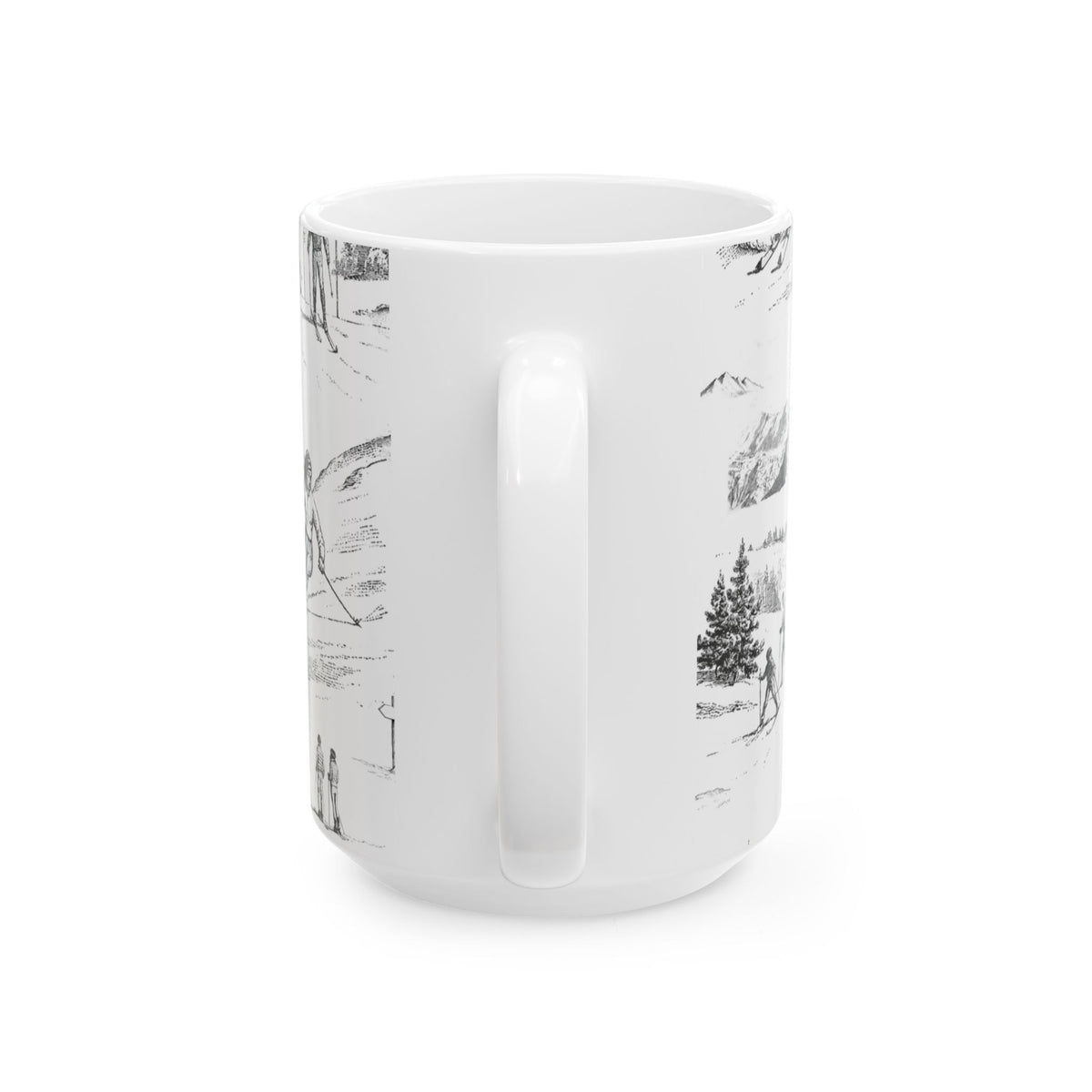 Skiing Toile - Ceramic Mug