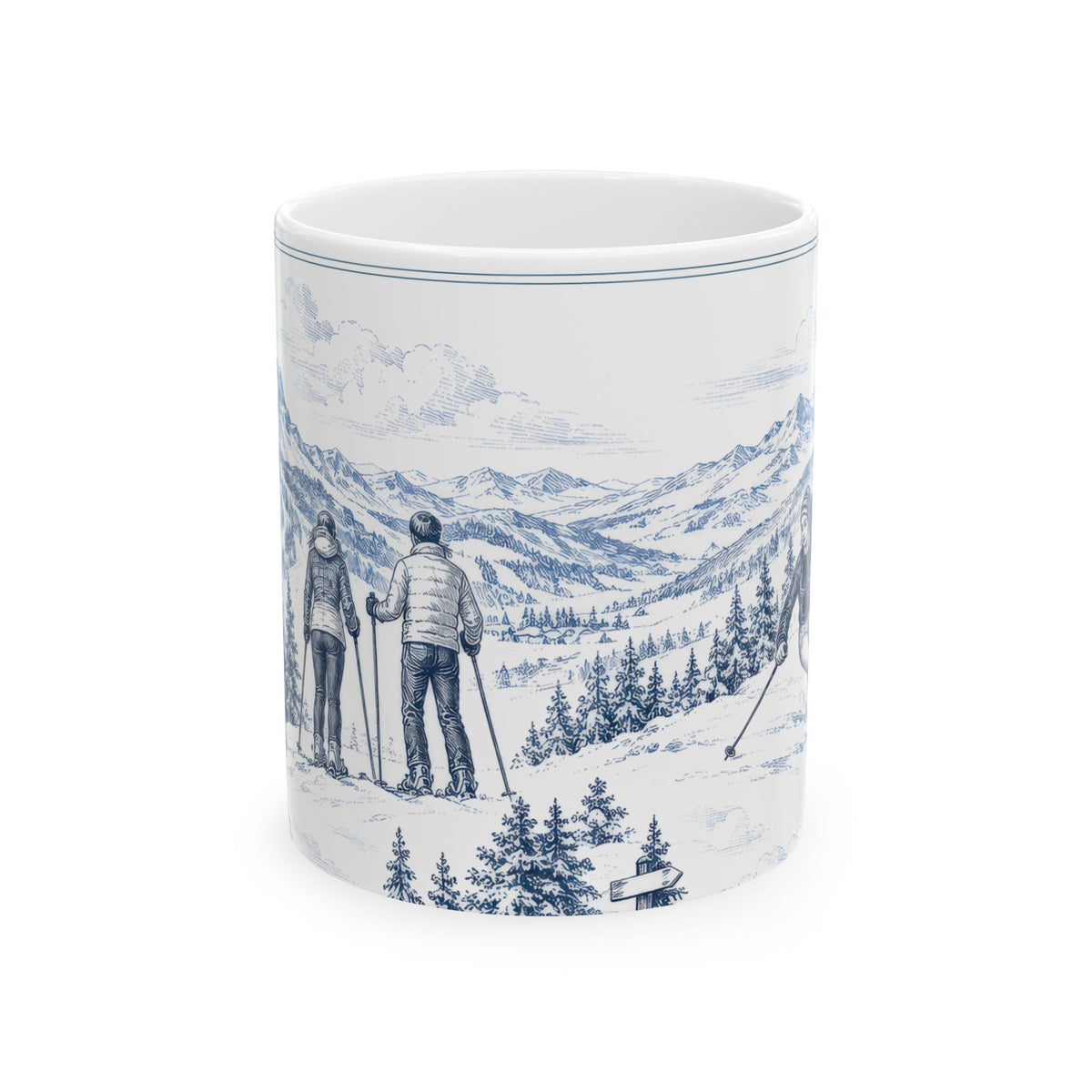 Skiing Toile - Ceramic Mug