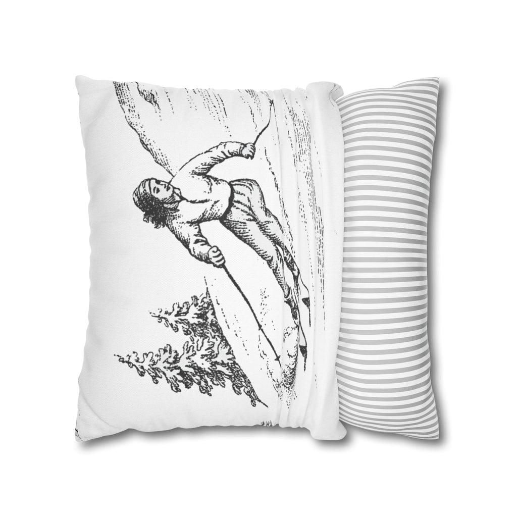 Skiing Toile (Jumbo) - Square Pillowcase