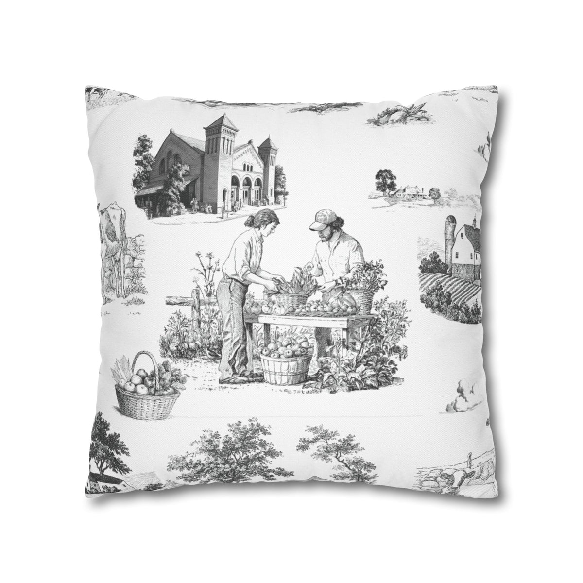 Lancaster Toile - Square Pillowcase