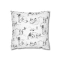 Skiing Toile - Square Pillowcase