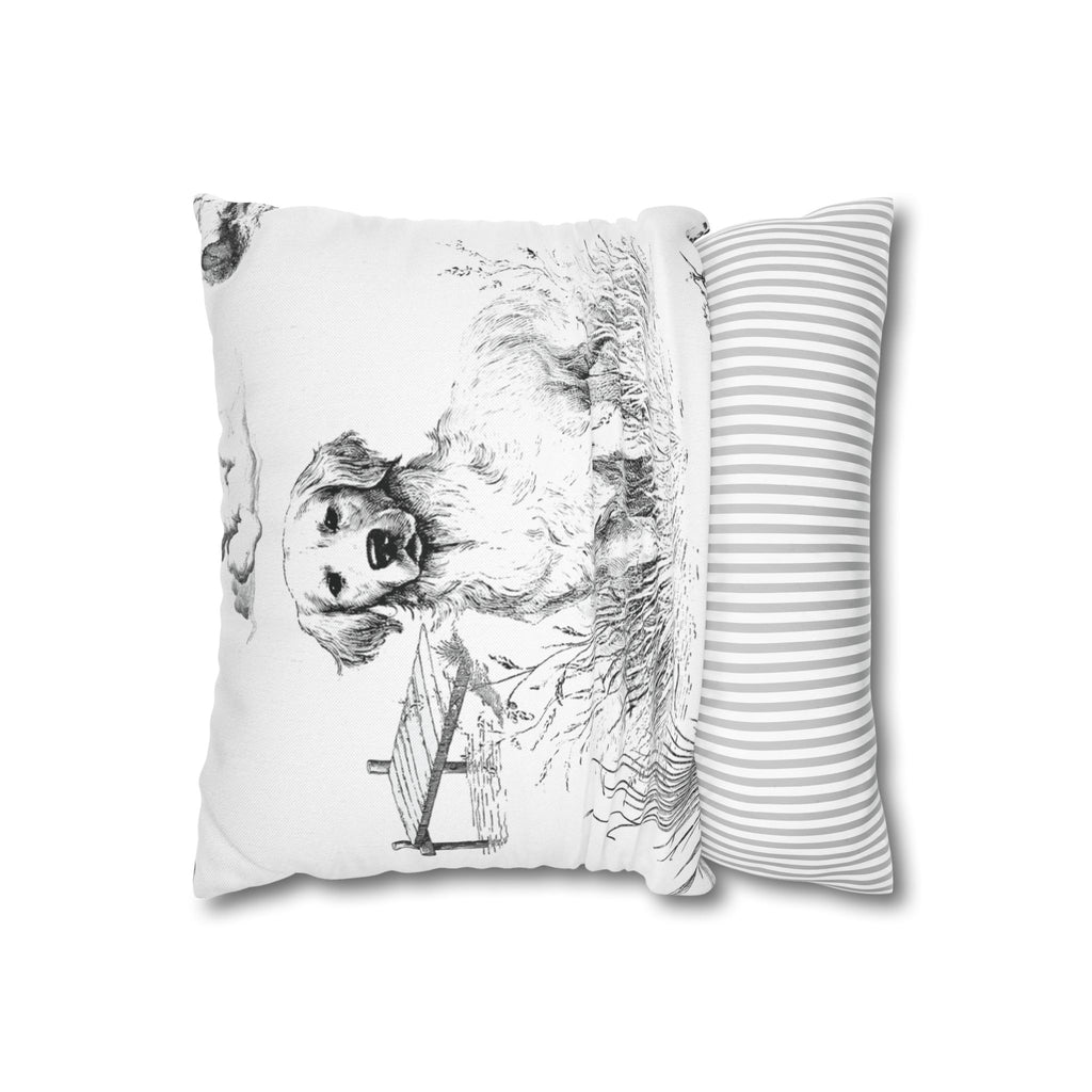 Golden Retriever Toile (Jumbo) - Square Pillowcase