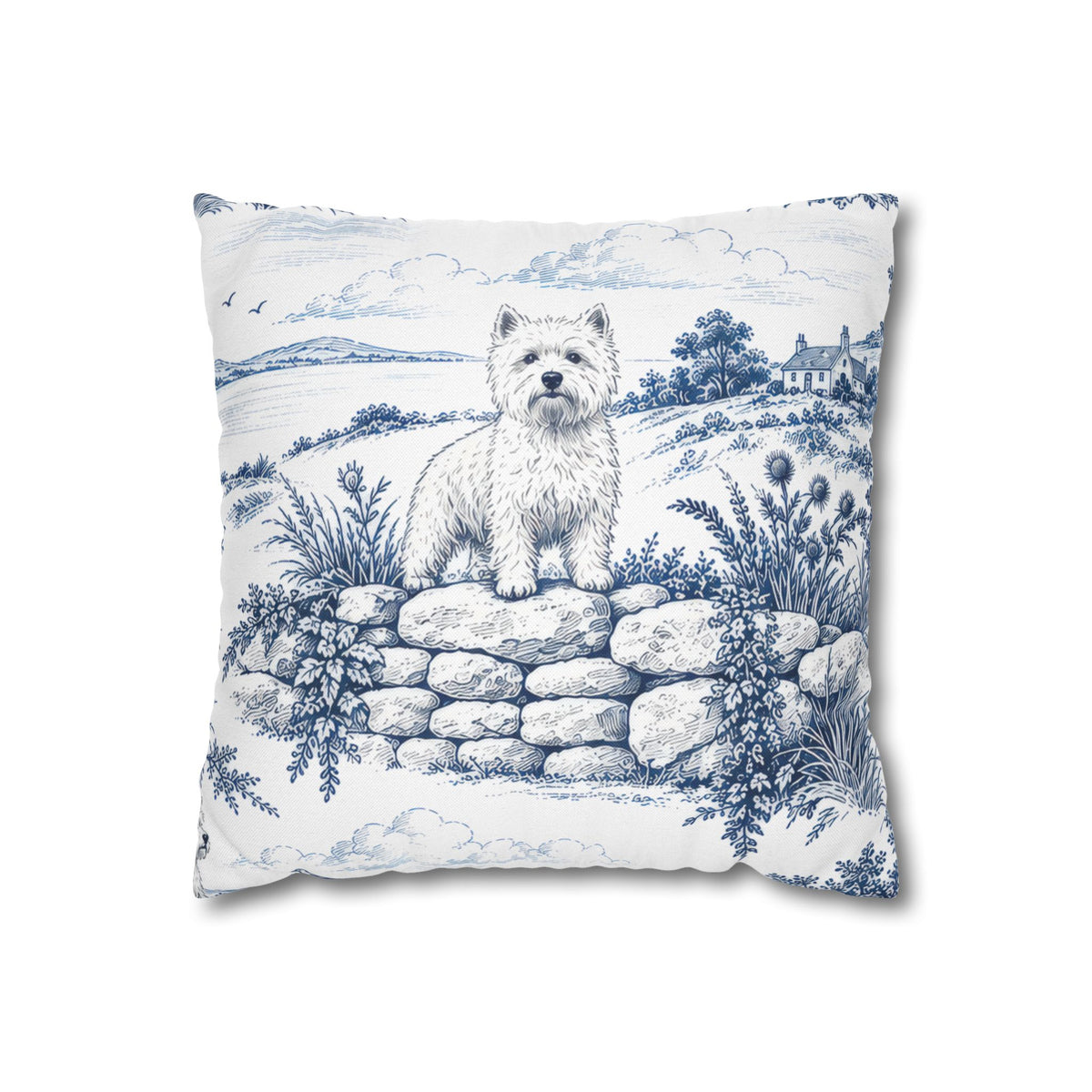 West Highland Terrier Toile (Jumbo) - Square Pillowcase