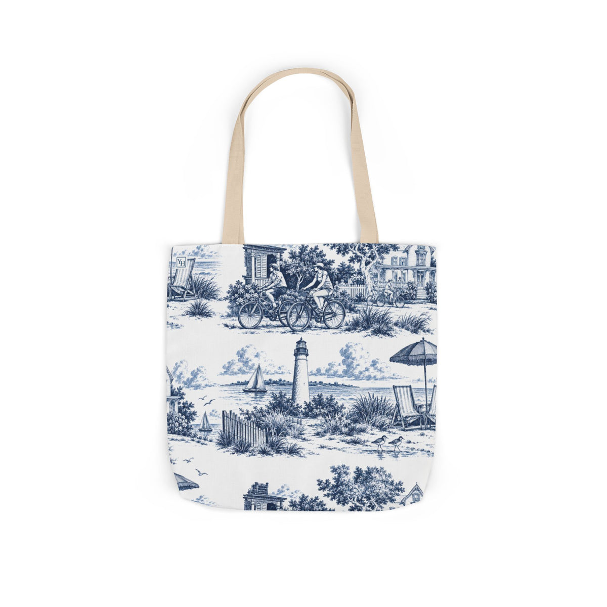 Cape May Toile - Canvas Tote Bag