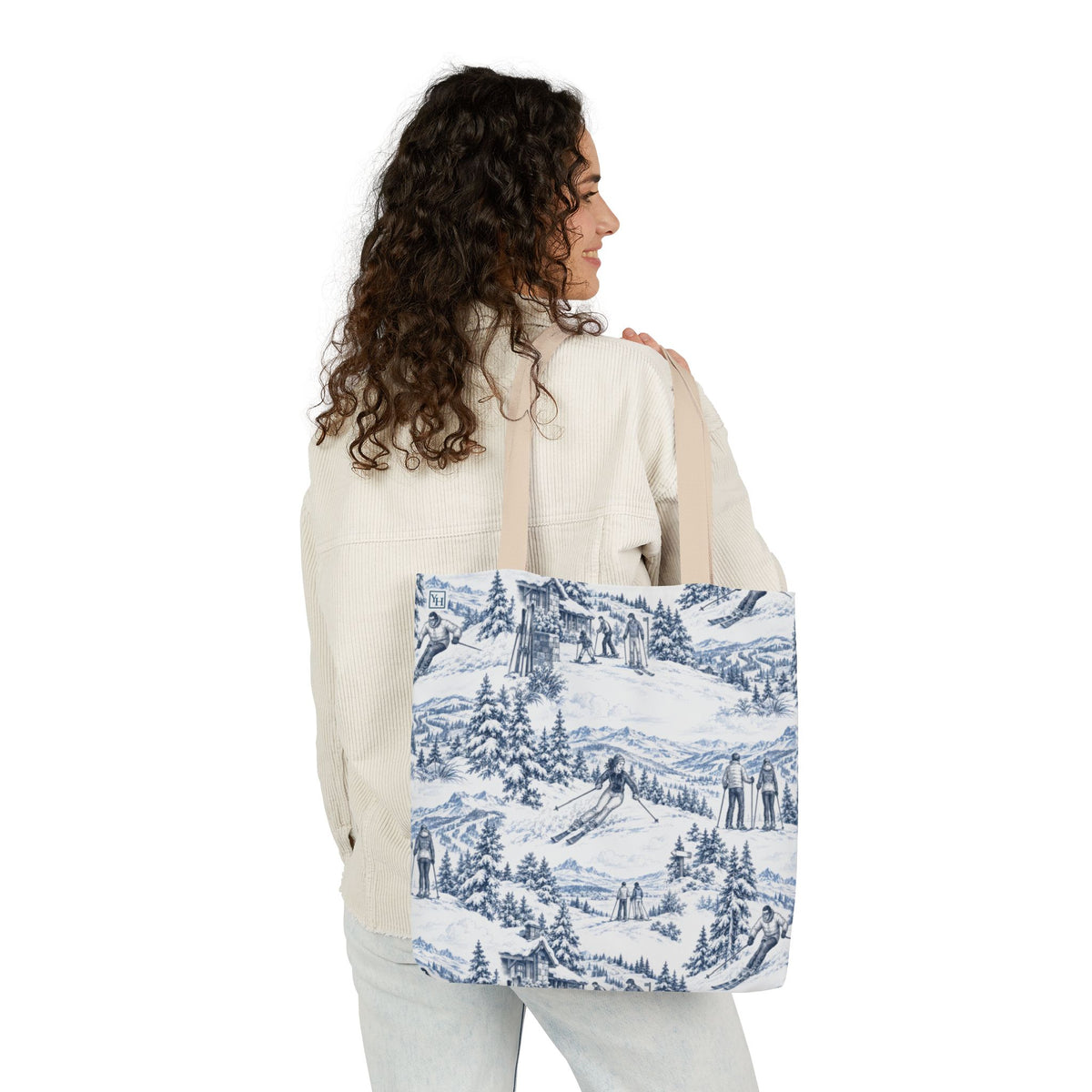 Skiing Toile - Canvas Tote Bag