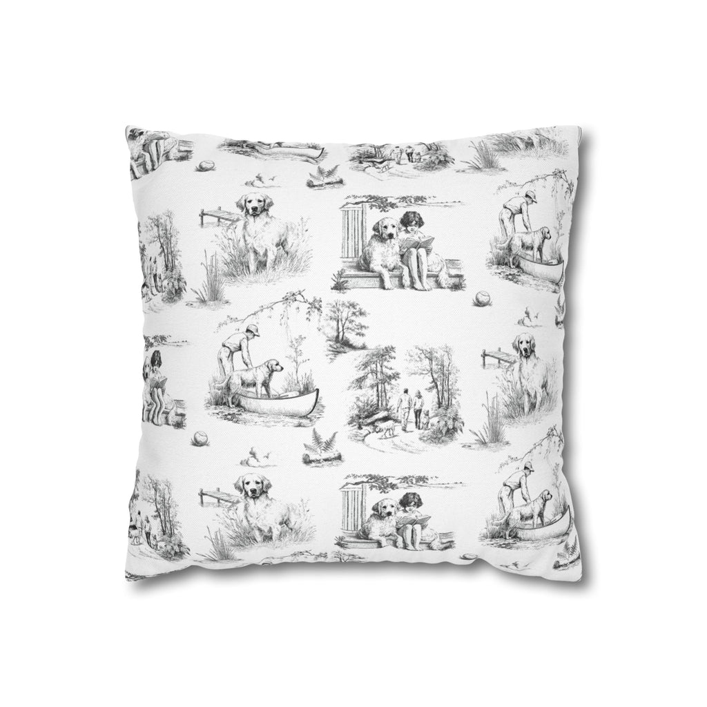 Golden Retriever Toile - Square Pillowcase