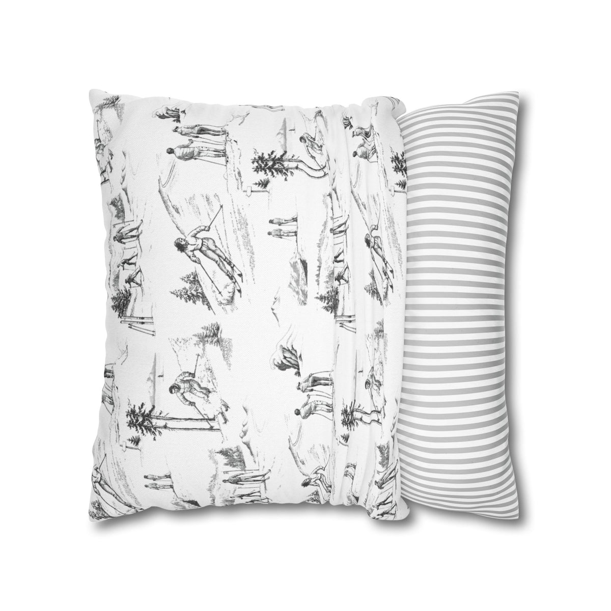 Skiing Toile - Square Pillowcase