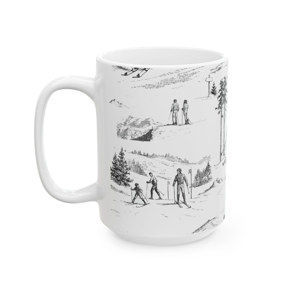 Skiing Toile - Ceramic Mug