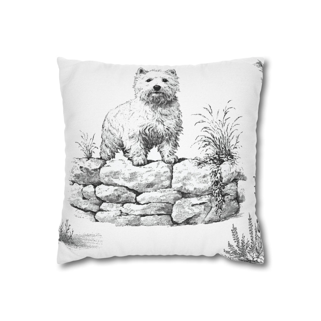 West Highland Terrier Toile (Jumbo) - Square Pillowcase