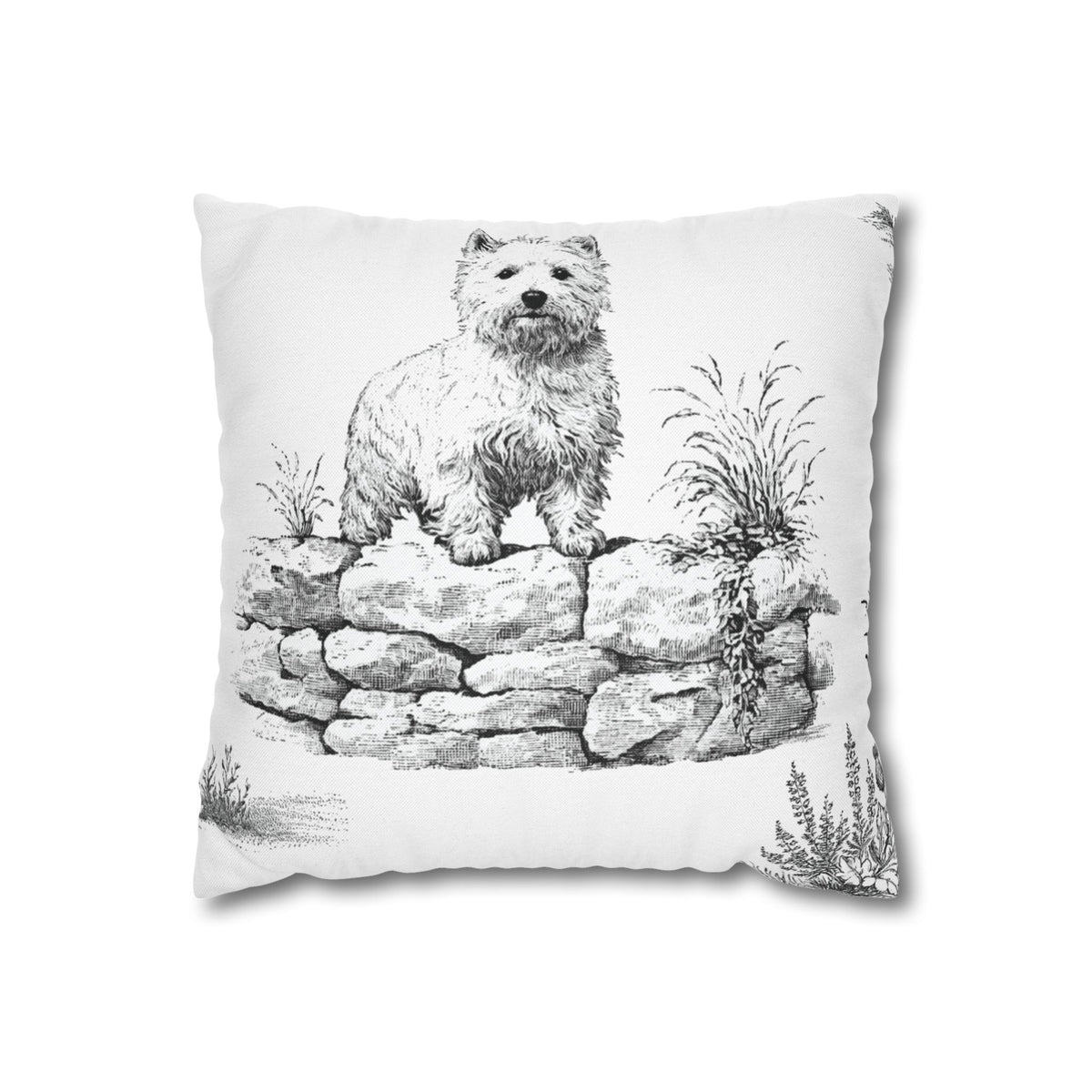 West Highland Terrier Toile (Jumbo) - Square Pillowcase
