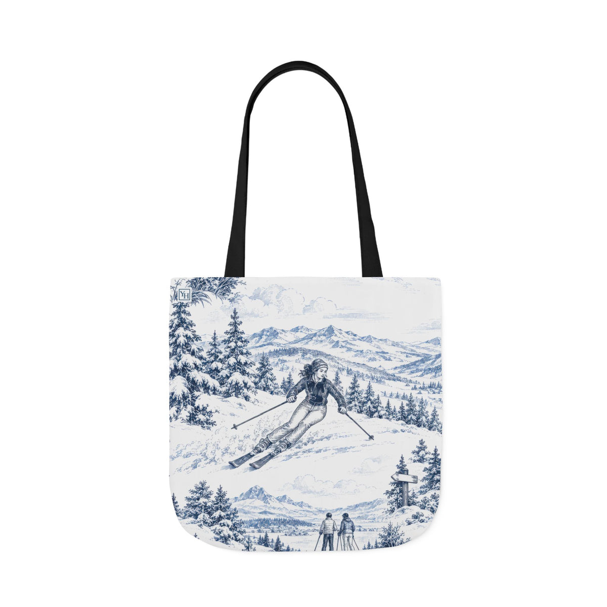 Skiing Toile - Canvas Tote Bag