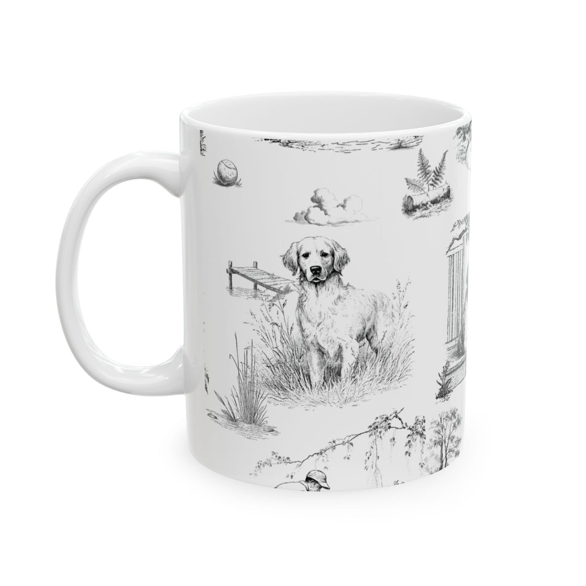 Golden Retriever Toile - Ceramic Mug