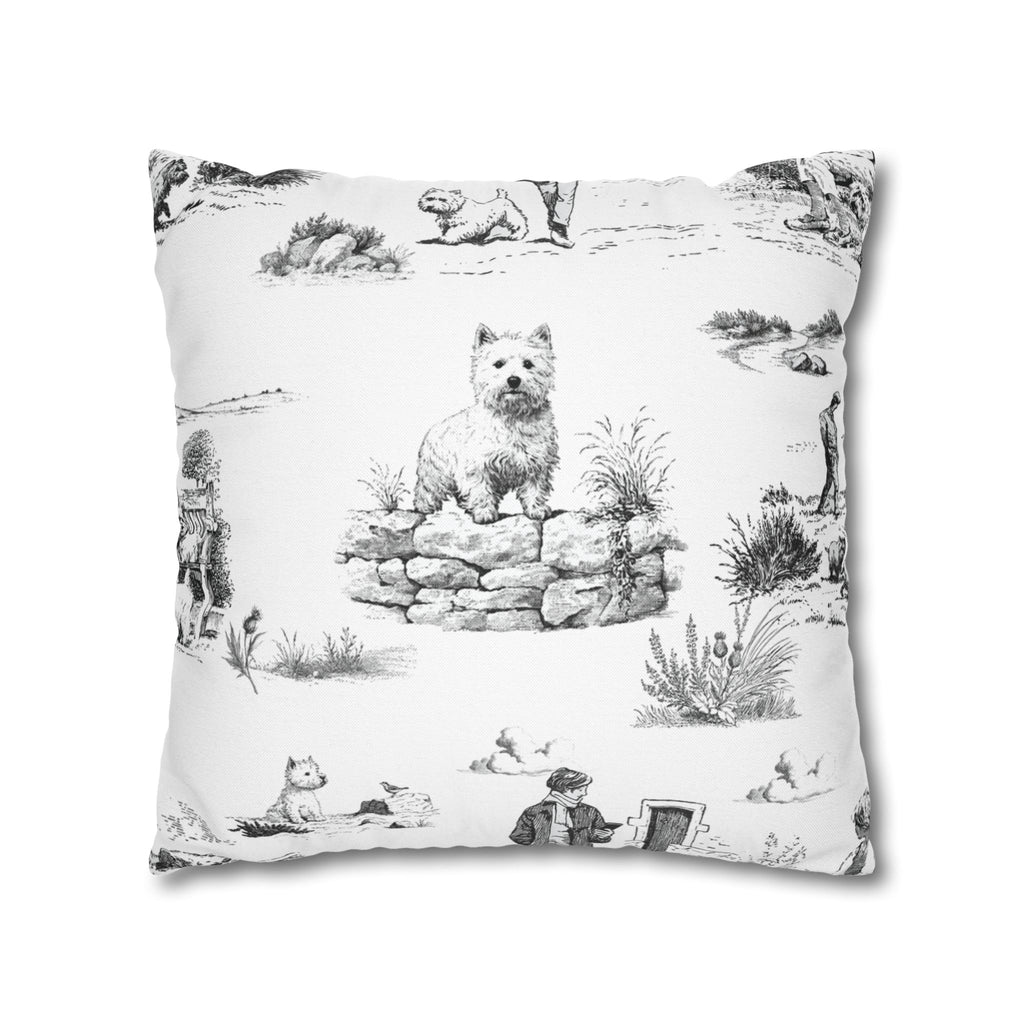 West Highland Terrier Toile (Jumbo) - Square Pillowcase