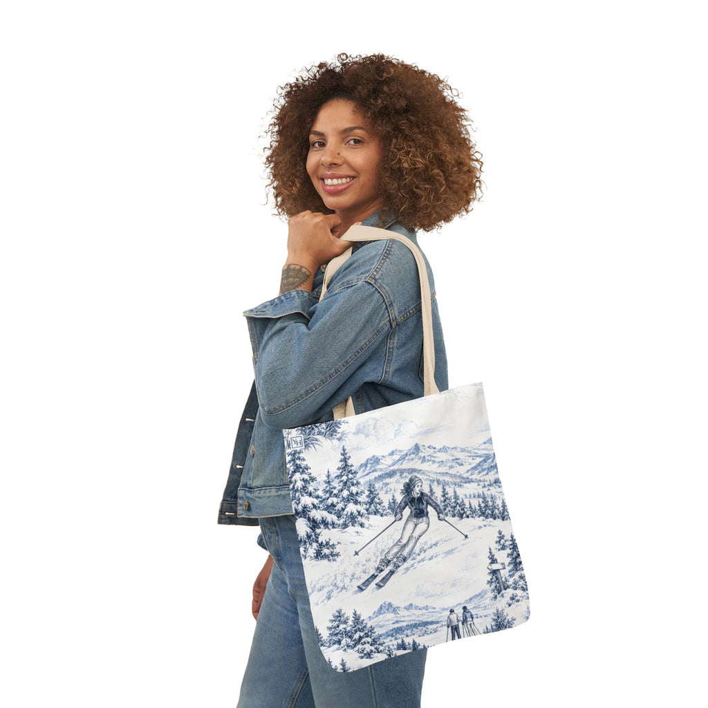 Skiing Toile - Canvas Tote Bag
