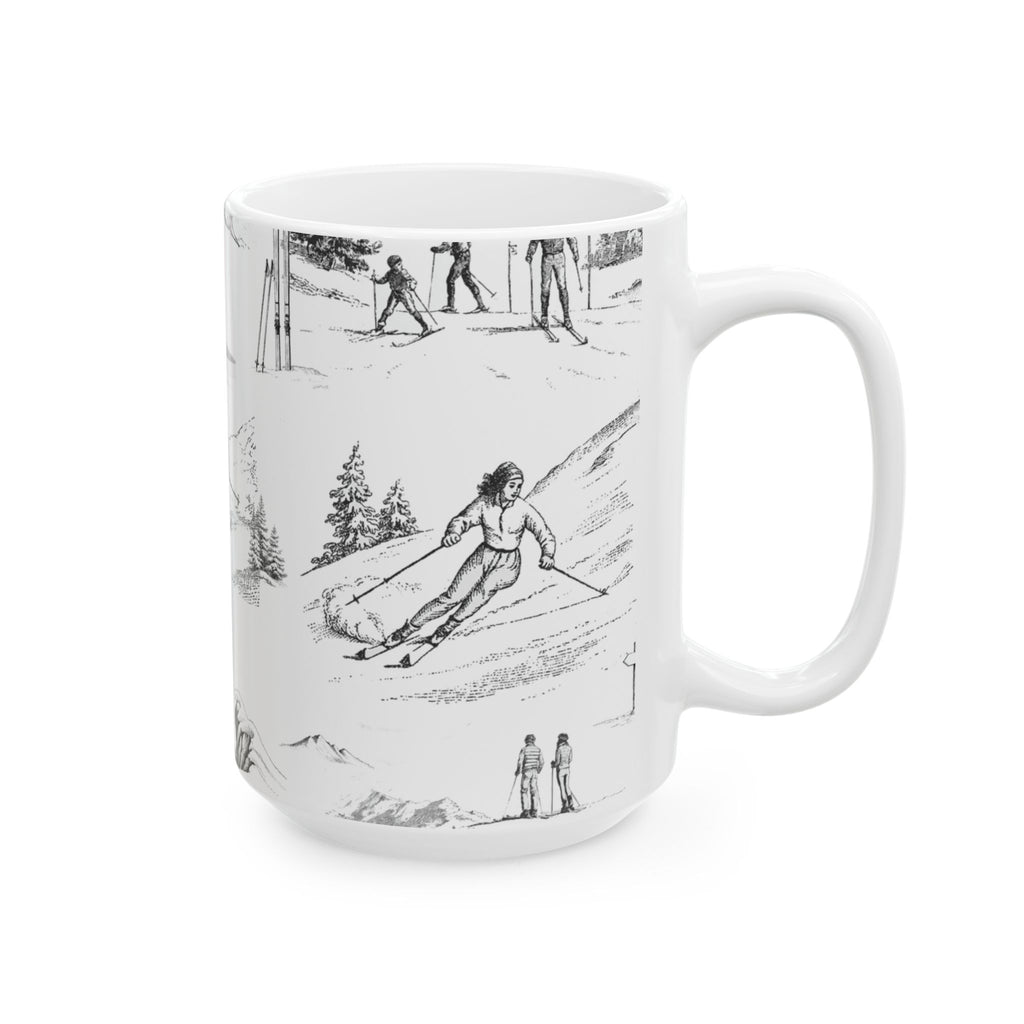 Skiing Toile - Ceramic Mug