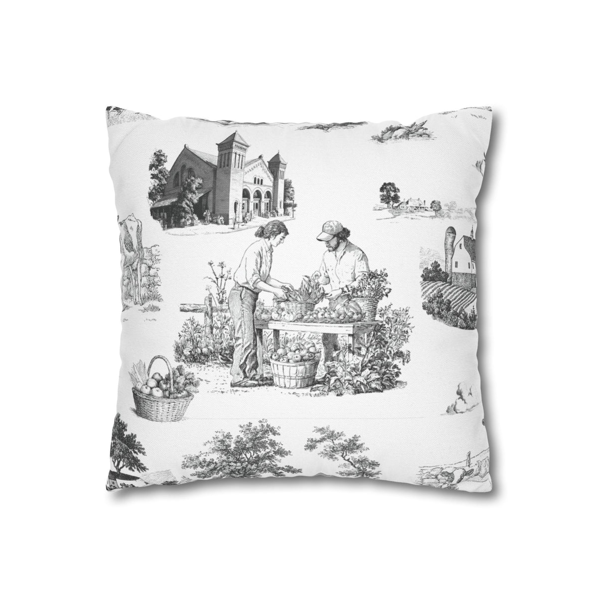 Lancaster Toile (Jumbo) - Square Pillowcase