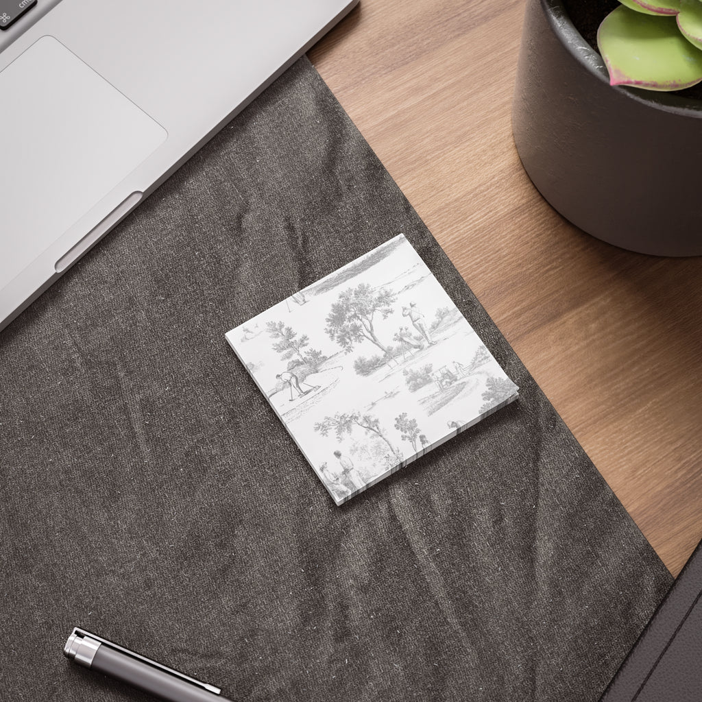 Golf Toile Post-it® Note Pad — Vintage Golf Course Sticky Notes