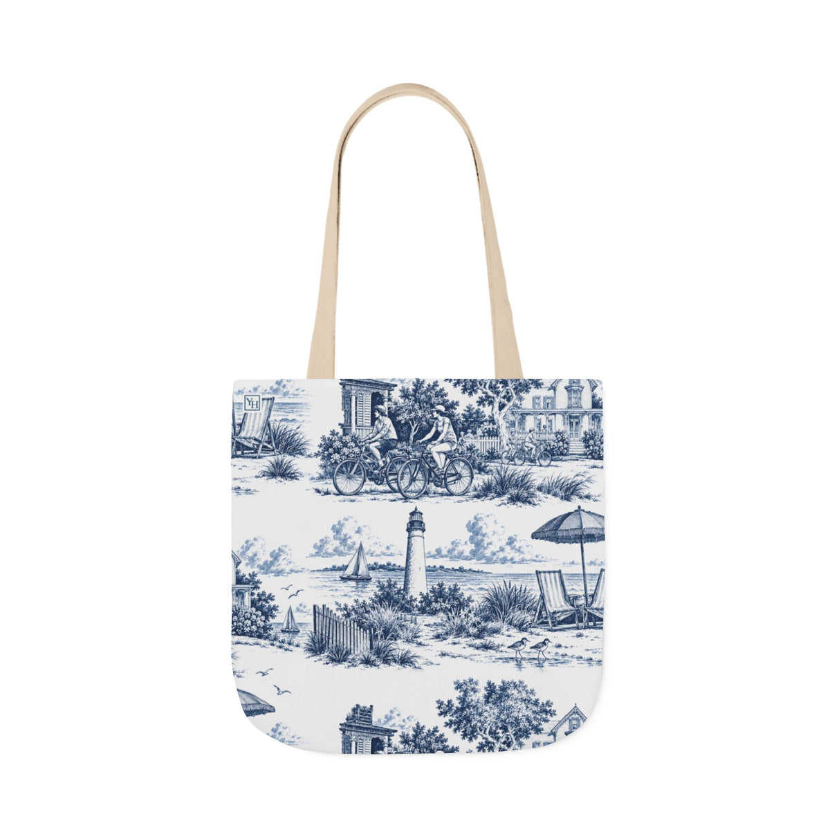 Cape May Toile - Canvas Tote Bag