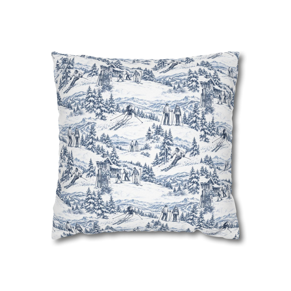 Skiing Toile - Square Pillowcase