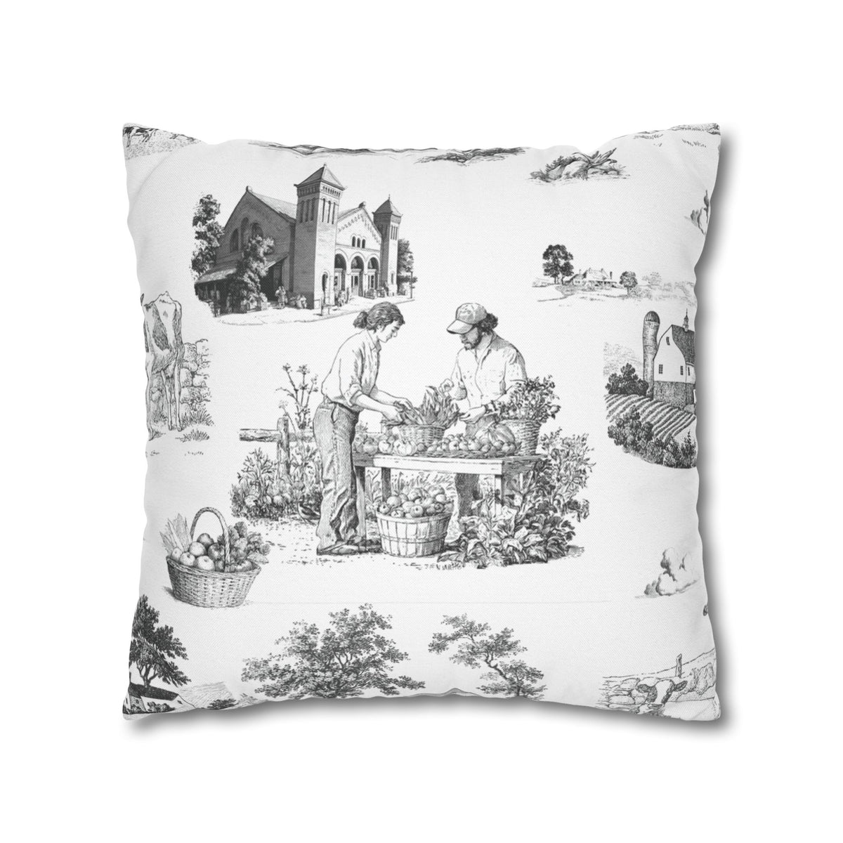 Lancaster Toile (Jumbo) - Square Pillowcase