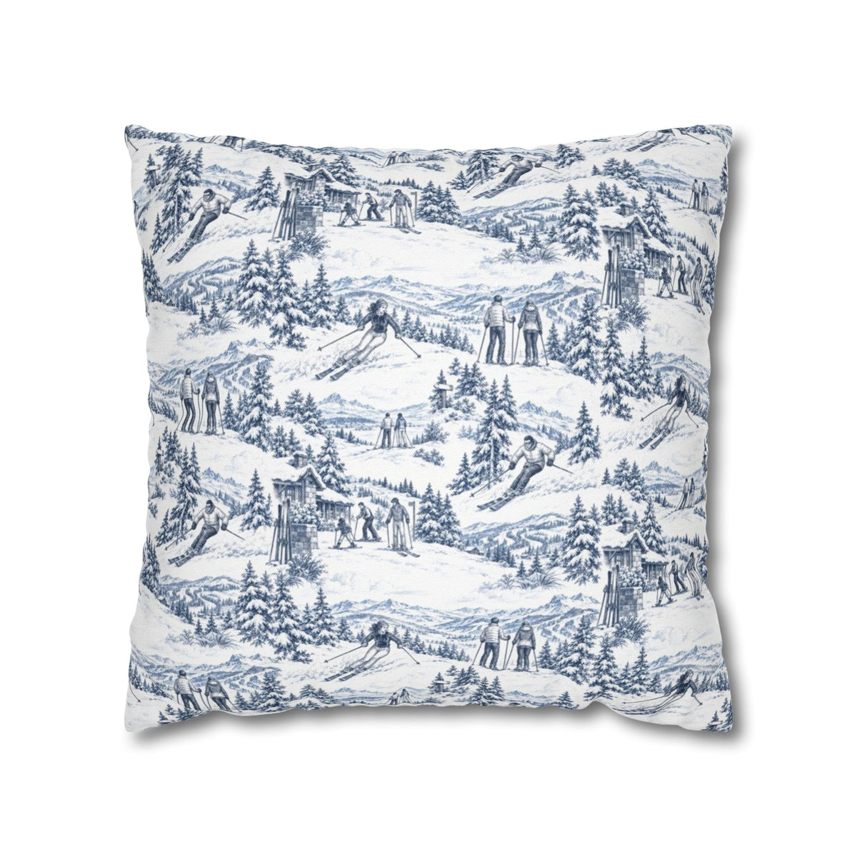 Skiing Toile - Square Pillowcase