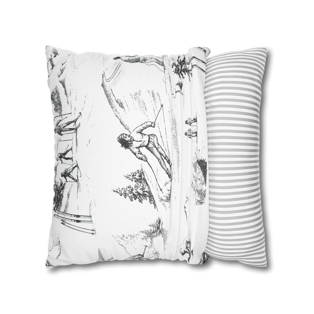 Skiing Toile - Square Pillowcase