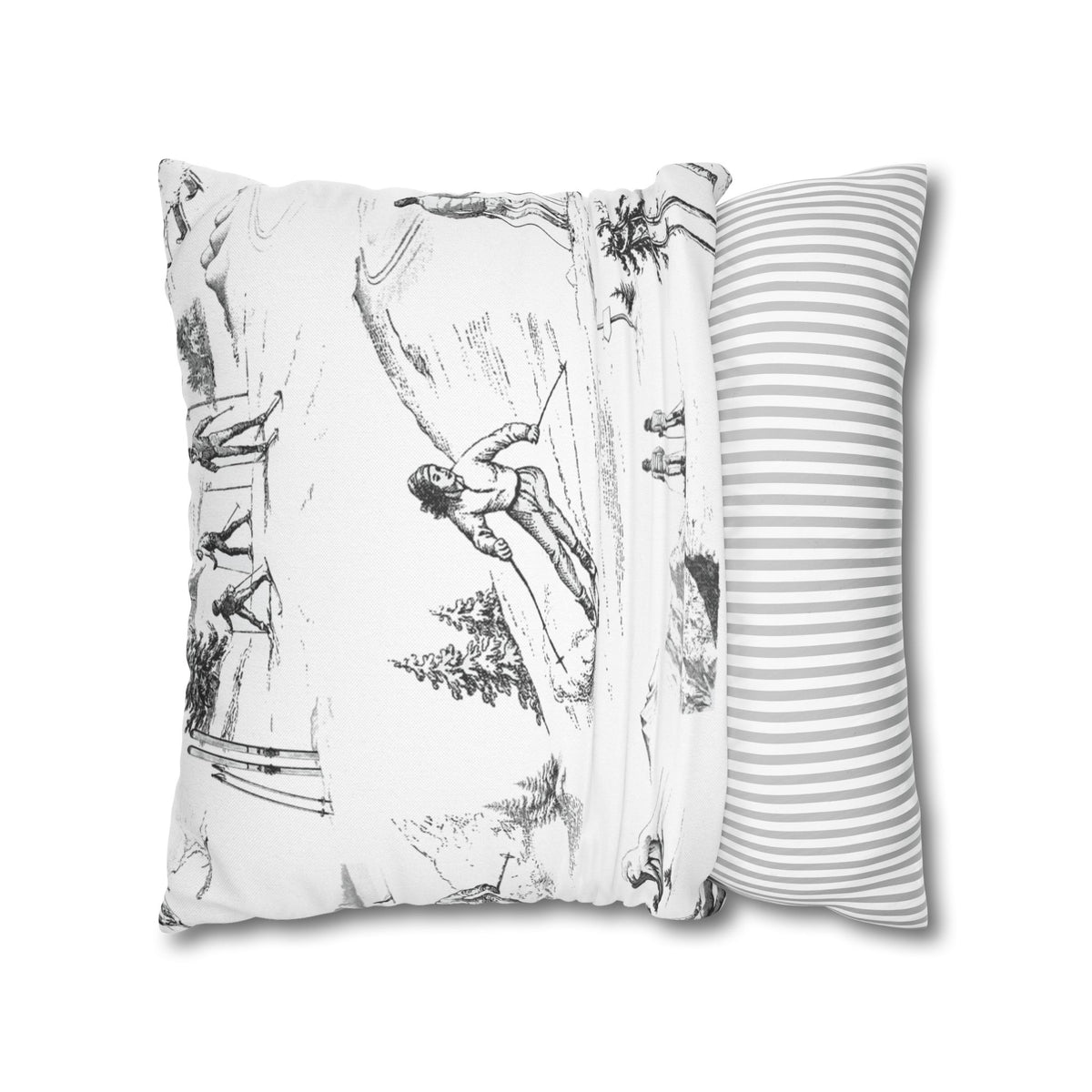 Skiing Toile - Square Pillowcase