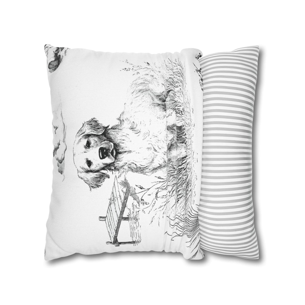 Golden Retriever Toile (Jumbo) - Square Pillowcase