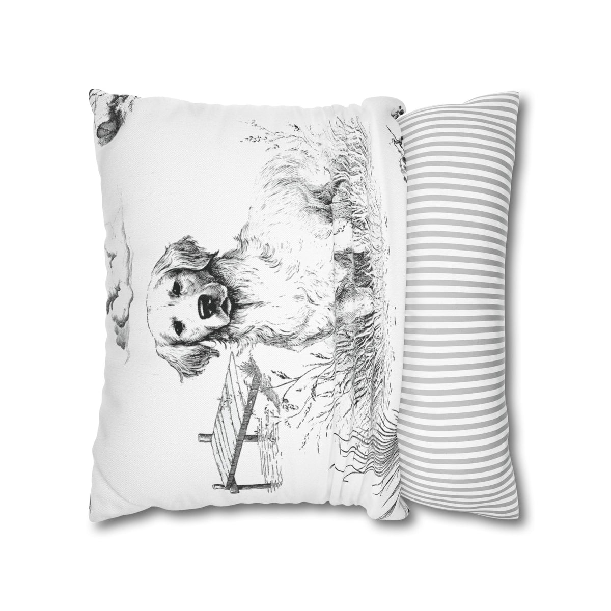 Golden Retriever Toile (Jumbo) - Square Pillowcase