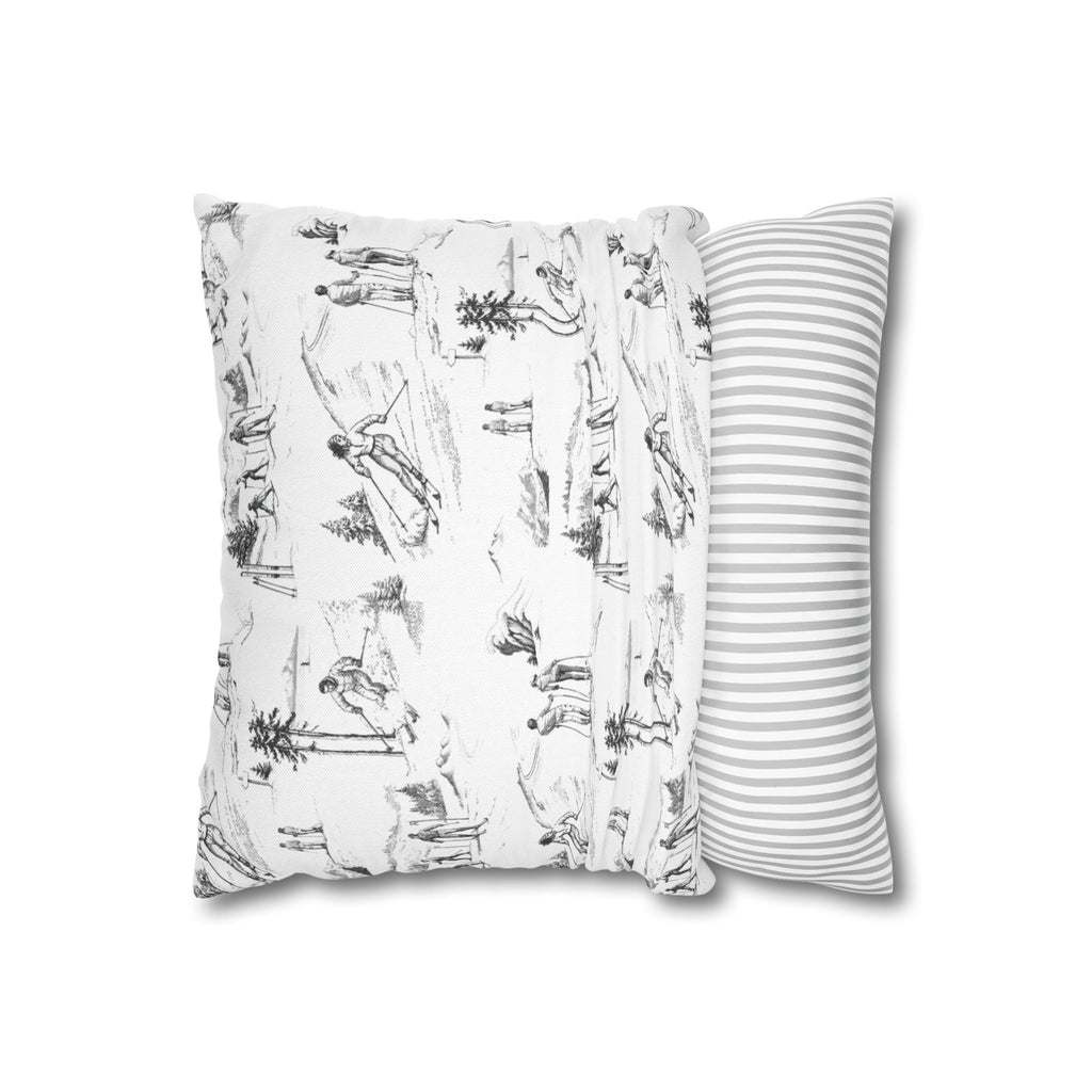 Skiing Toile - Square Pillowcase
