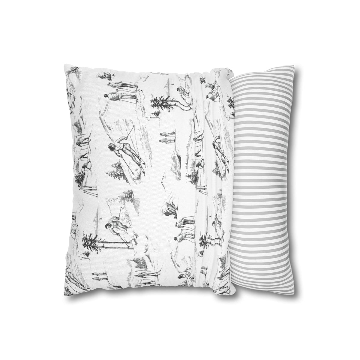 Skiing Toile - Square Pillowcase
