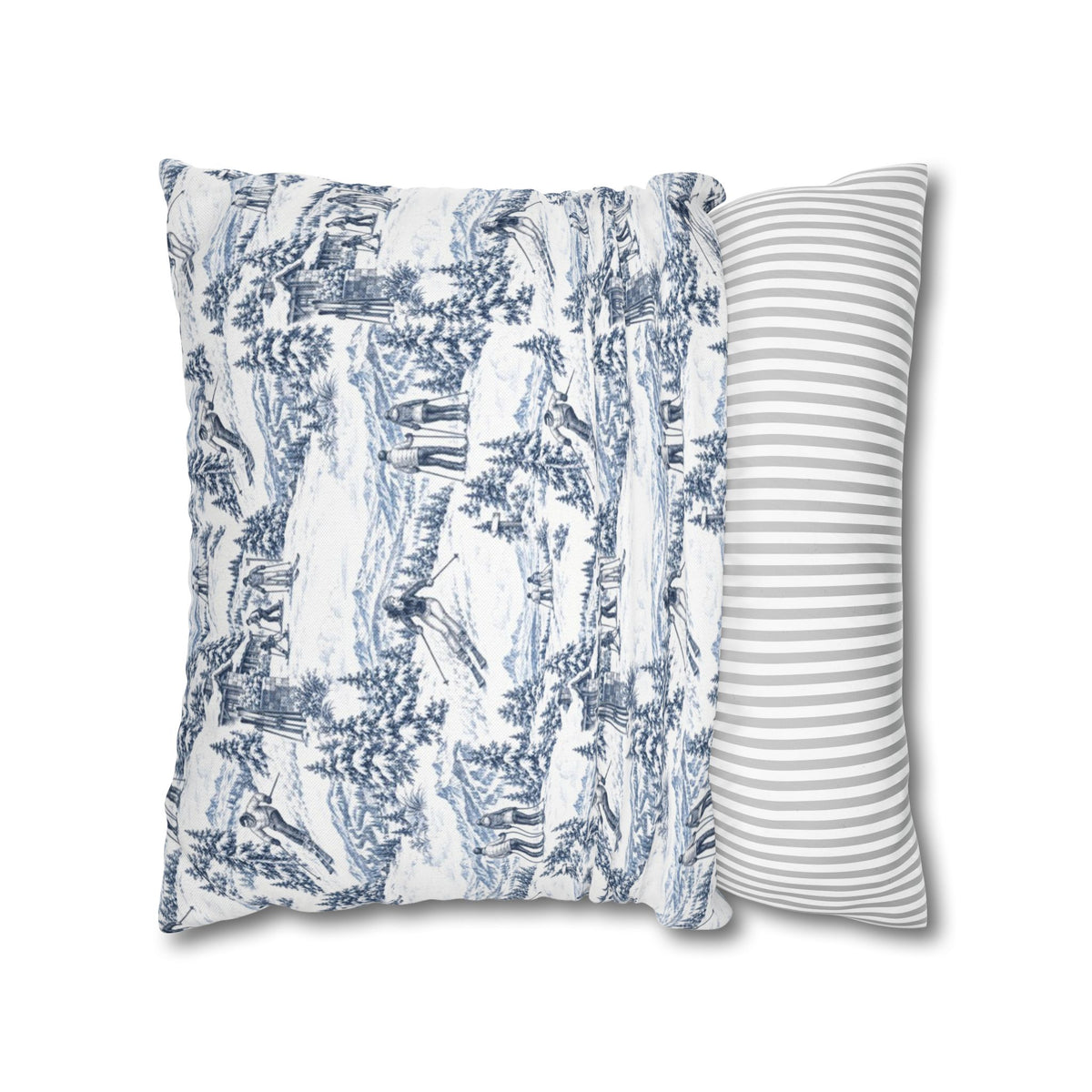 Skiing Toile - Square Pillowcase
