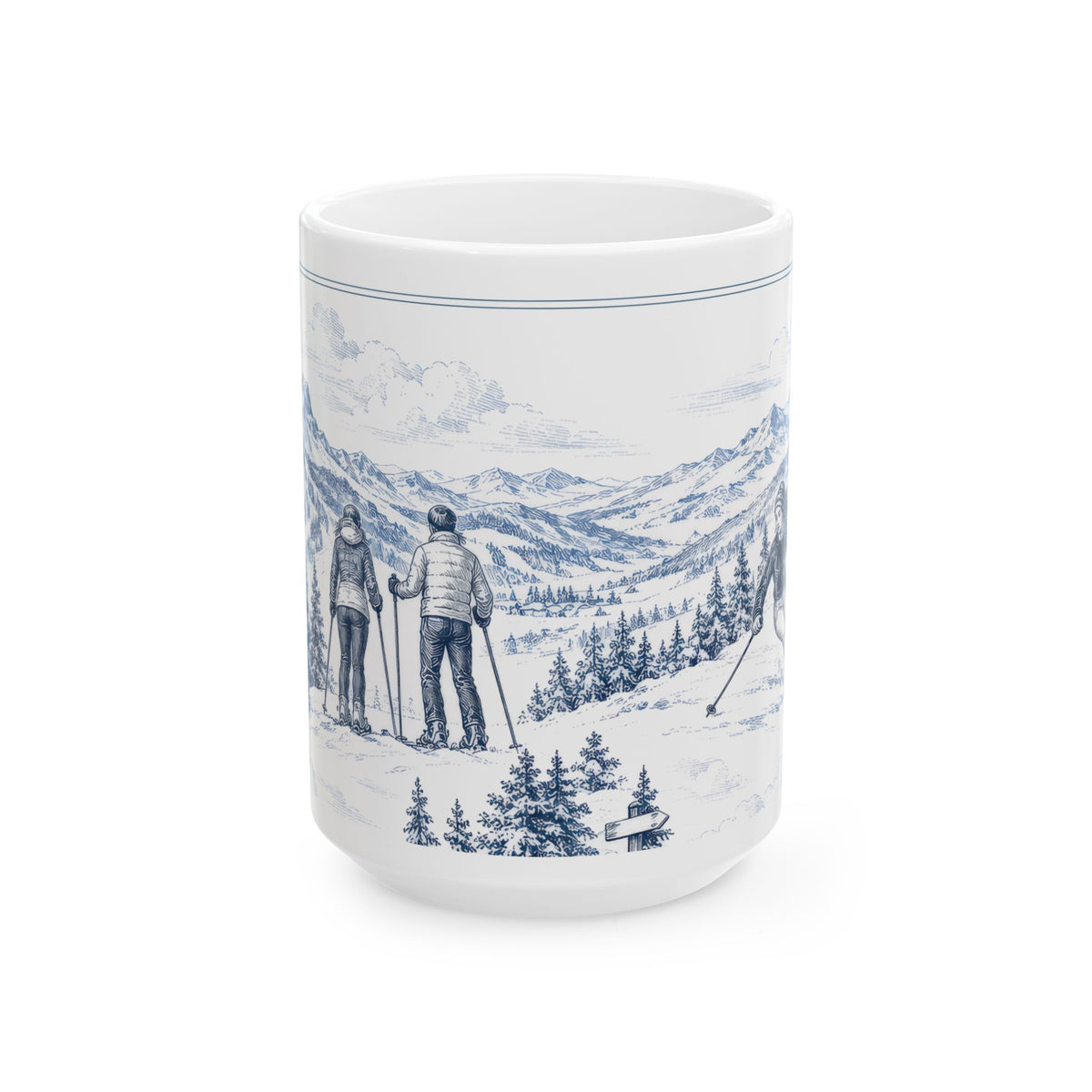 Skiing Toile - Ceramic Mug